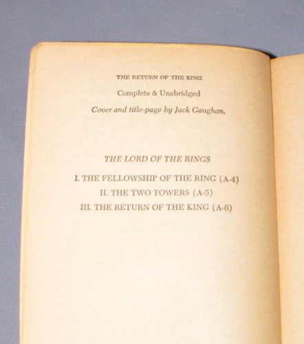 The Return of the King - J.R.R. Tolkien Unauthorized Ace A-6 Paperback 1965 - Picture 9 of 9