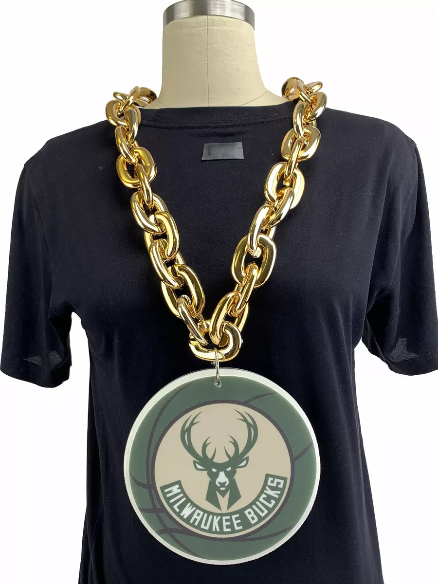 New NBA Milwaukee Bucks GOLD Fan Chain Big Necklace Foam eBay