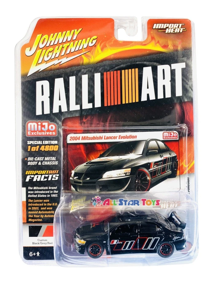 JOHNNY LIGHTNING 1/64 RalliArt 2004 Mitsubishi Lancer Evolution EVO JLCP7168 bk - Image 2 of 4