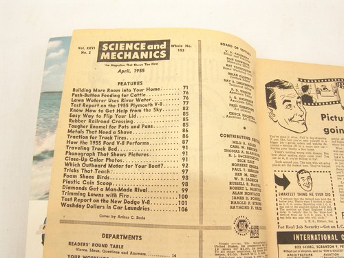 Vintage Science & Mechanics April 1955 V-8 Test Reports Home Improvement - Picture 3 of 5