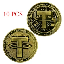 10 pcs Virtual Digital USDT Coin Challenge Coin Game Coin Commemorative Coin