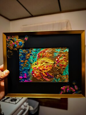 Acrylic  8 By 10 Brand New Fish Painting Nautical Painting Art Abstract Canvas
