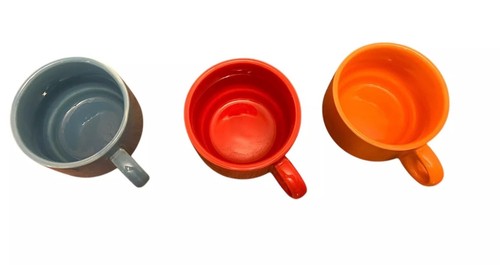 Pier 1 Rainbow Multicolor Stacking Ceramic Coffee Mug Cups with Stand Set of 6 - Picture 5 of 22