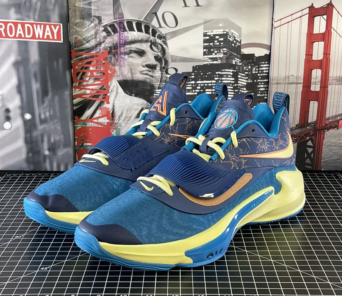 Nike Zoom Freak 3 NRG Men Size 13.5 US Giannis Blue Citron Valentines DH7347-900