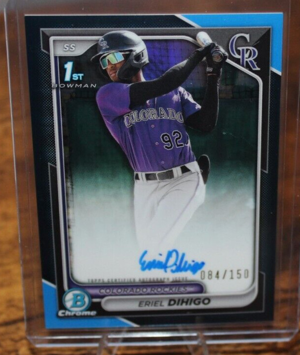 Eriel Dihigo 2024 Bowman Chrome 1st Bowman Blue Auto Refractor /150