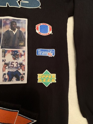 Vintage Chicago Bears Sweatshirt Sz Large Black Upper Deck 1994 Sweatshirt NWT - Picture 4 of 9