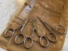 Vtg Made In Germany Set Of 3- 3 1/2" Sewing Thread Embroidery Scissors Snips Lot