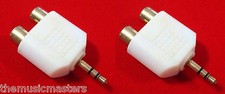 2X 3.5MM 1/8" Stereo Male to 2 RCA Female Jacks Audio Y Splitter Adapter VWLTW