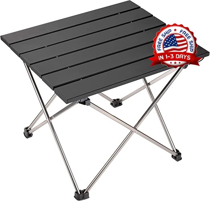 Mesa De Aluminio Plegable Pequeña Portatil Para Comer Camping Al Aire Libre Cama
