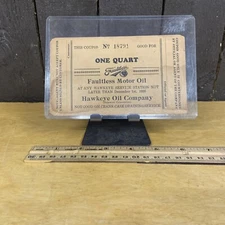 Faultless Motor Oil Quart Advertising Gas Station Hawkeye Oil Company 1926 Wow