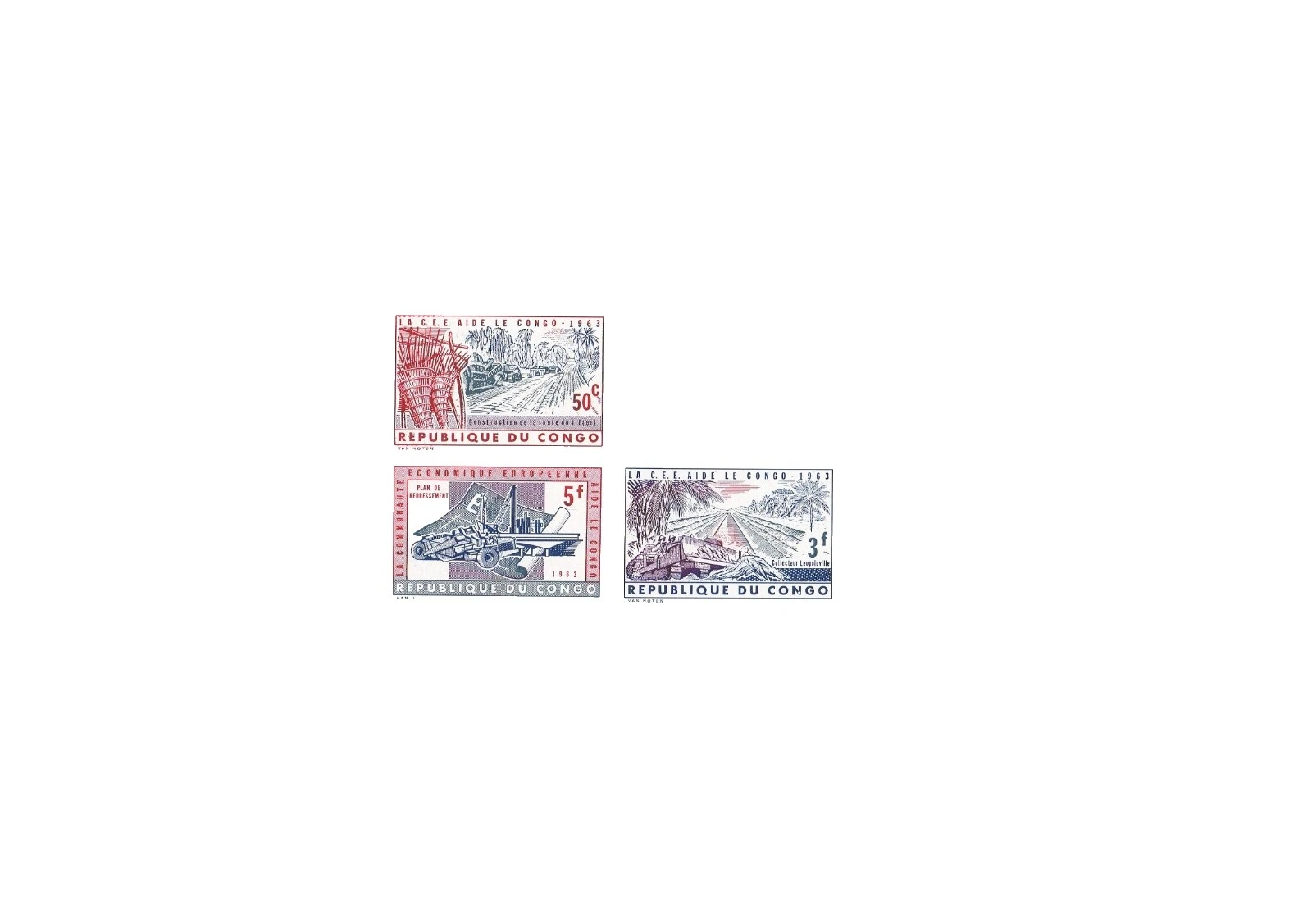 Mint Never Hinged/MNH Decimal Congolese Stamps