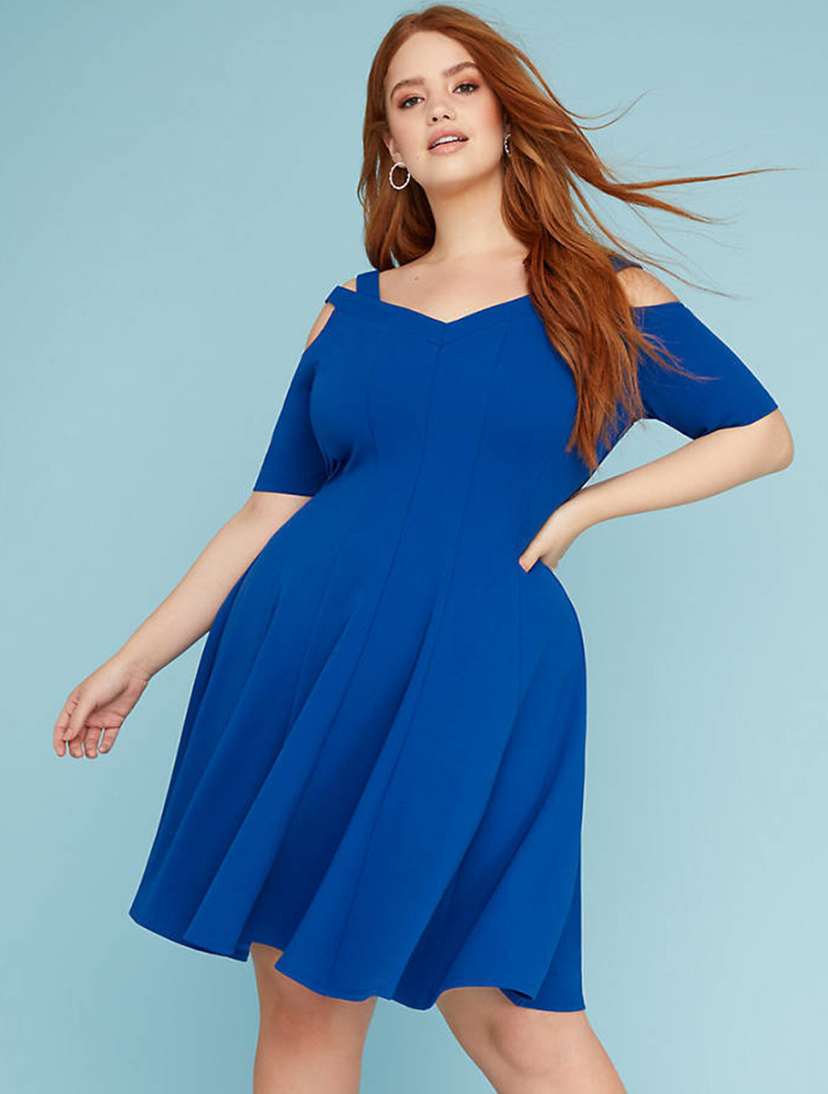 fit and flare dress size 22 NEW Lane Bryant Blck and White Fit and Flare Dress Size 22 with Belt (1o1)