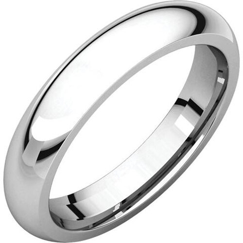 4mm Solid Platinum 950 Plain Dome Half Round Comfort Fit Wedding Band Ring New - Picture 1 of 1