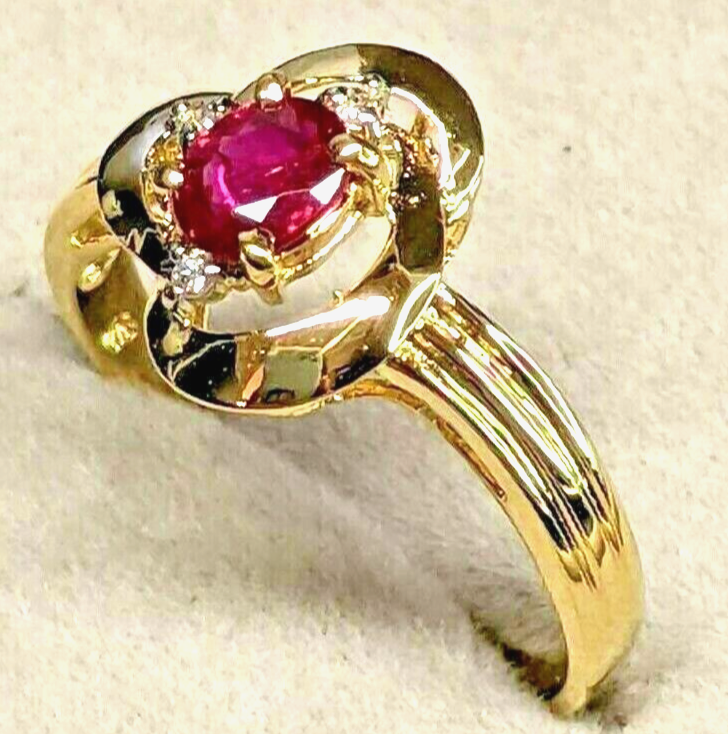 K18 Ruby Gold Ring Size US 5.0 Japan Shipping Pre-owned | eBay