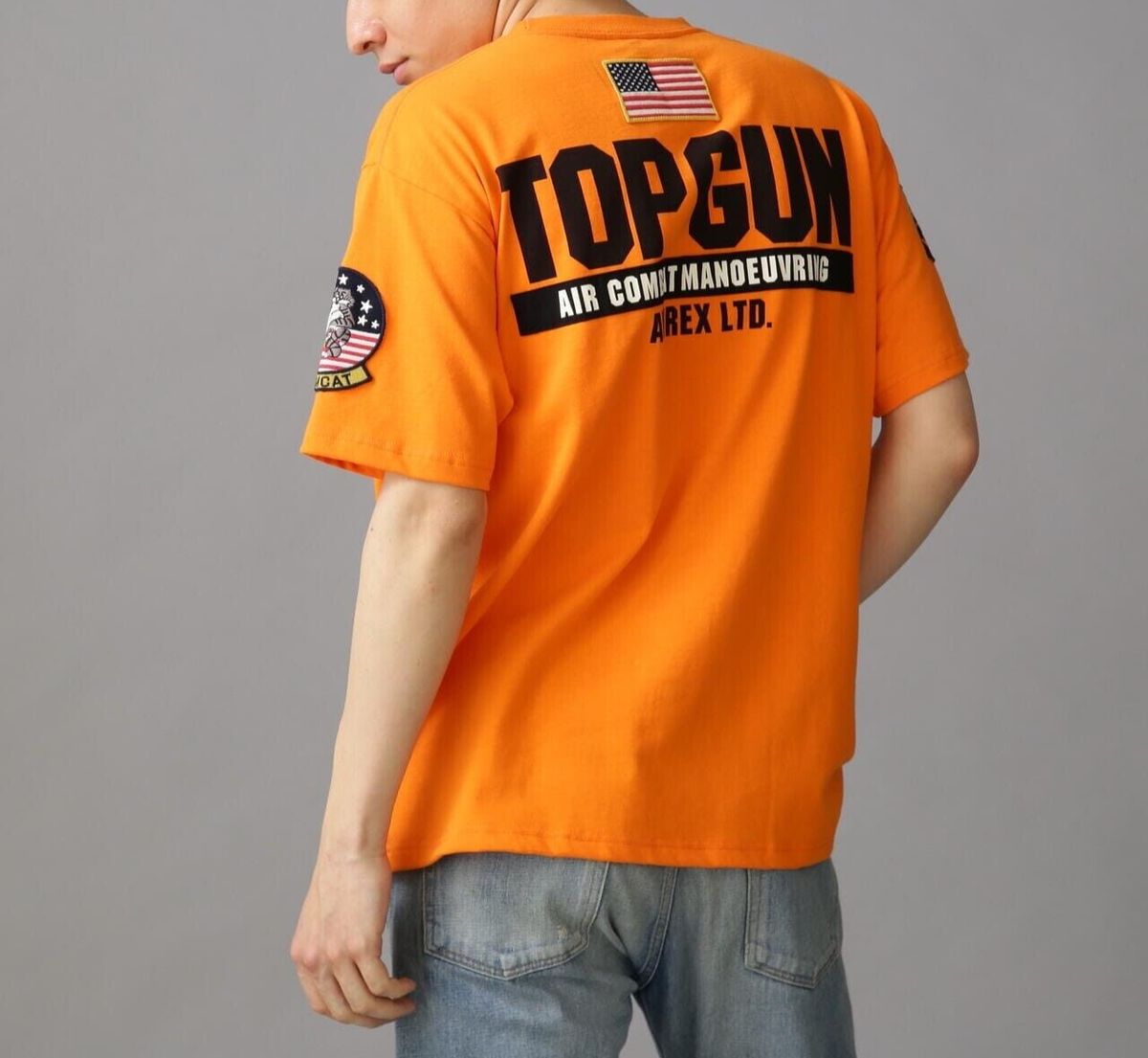 【AVIREX】TOP GUN PATCH & PRINT T-SHIRT 5色展開 男女兼用 ASK availability first) AVIREX TOP GUN PATCH & PRINT T-SHIRT