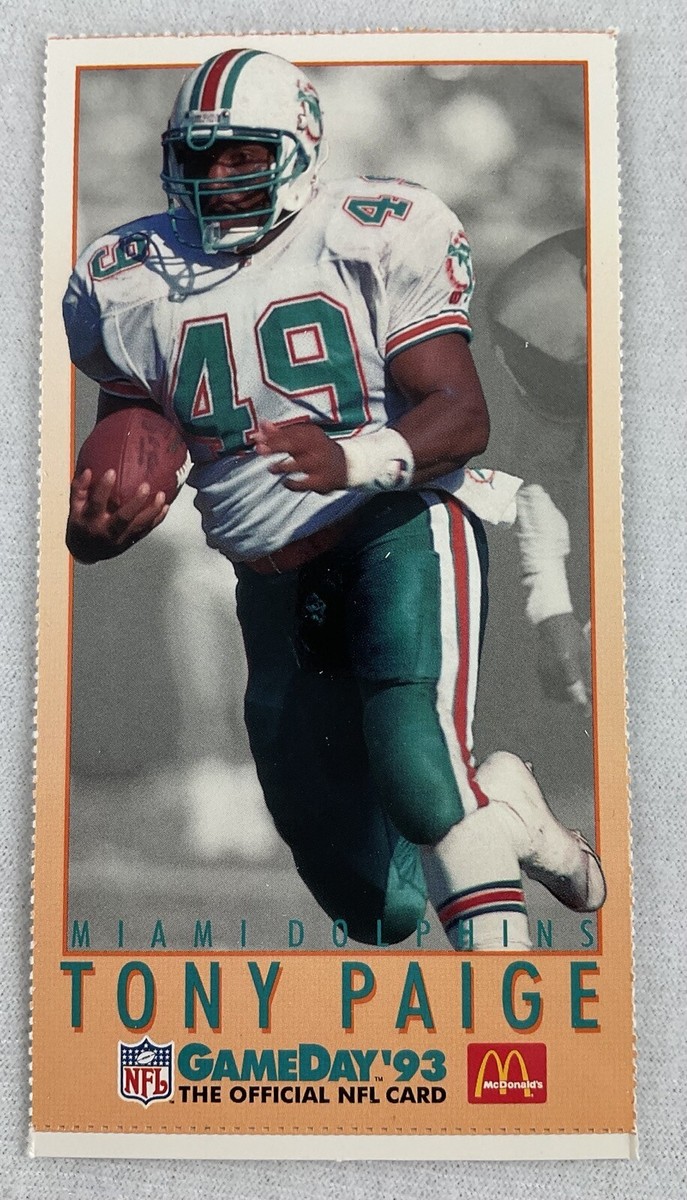NFL 1993 GameDay Football Card#11-Miami Dolphins-Tony Paige