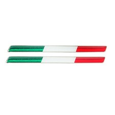 2x THIN ITALY FLAG STICKER EMBLEM BADGE DECORATION FOR ITALIAN CAR, BIKE, TRUCK