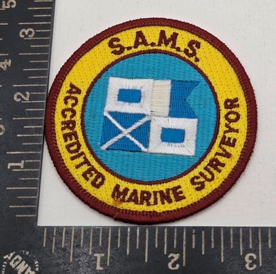 S.A.M.S Accredited Marine Surveyor Vintage Sew On Patch Marine Survey
