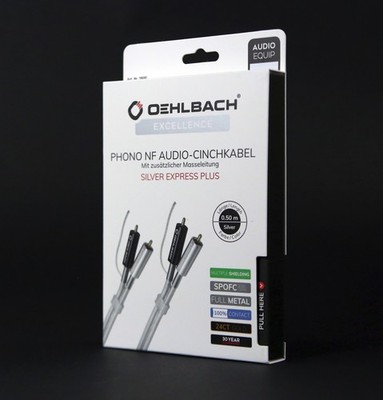 0,5 m Oehlbach Silver Express Plus Phono NF Cinchkabel Massekabel Plattenspieler