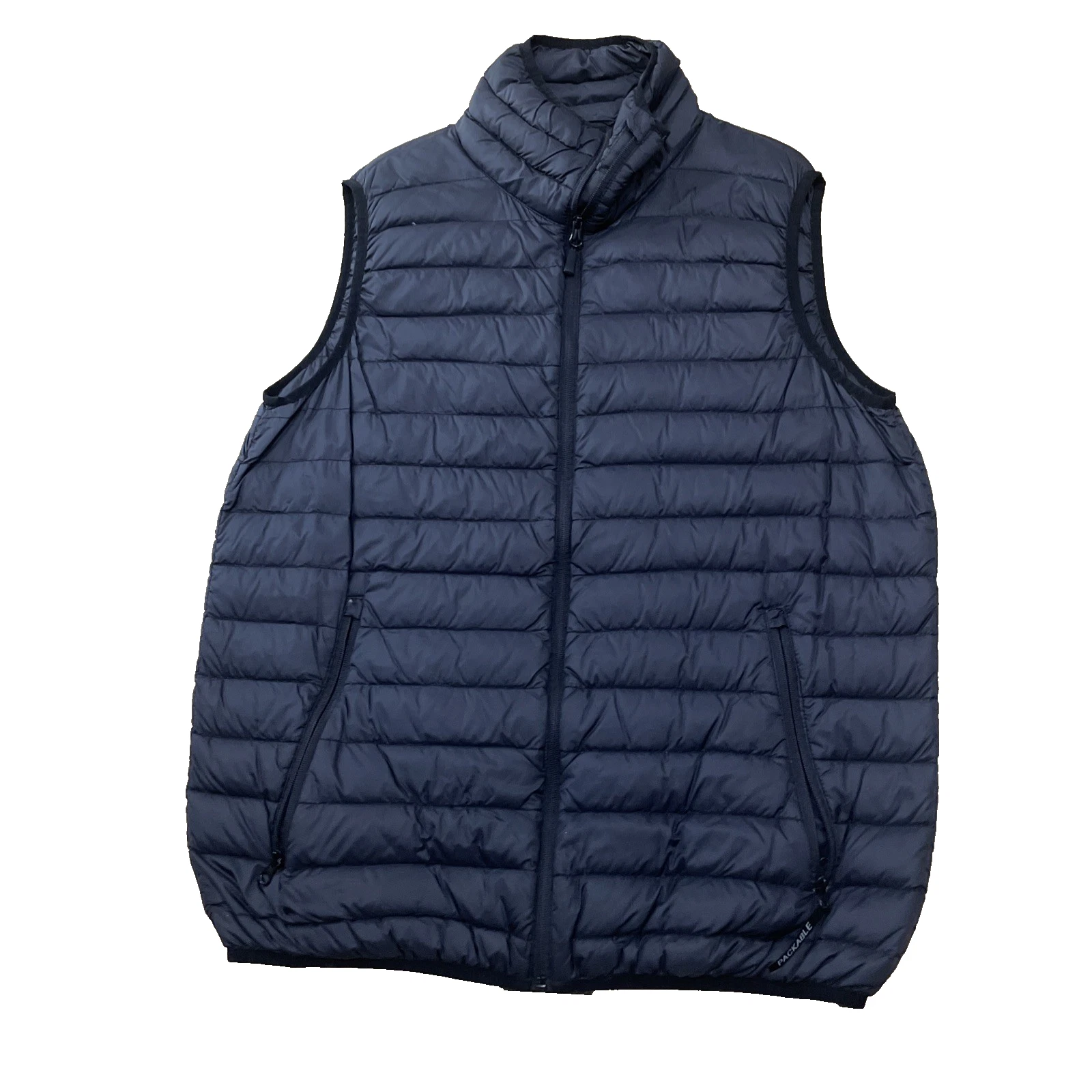 Vintage Iceburg Down Vest Men L Black Baffle UL Lightweight Sleeveless Jacket
