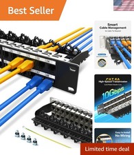 Keystone Patch Panel Cat6A EC Listed RJ45 Passthrough Patch Panel Shielded wi...