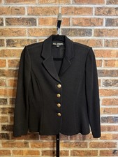 St John Basic Santana Knit Black Blazer Size 2