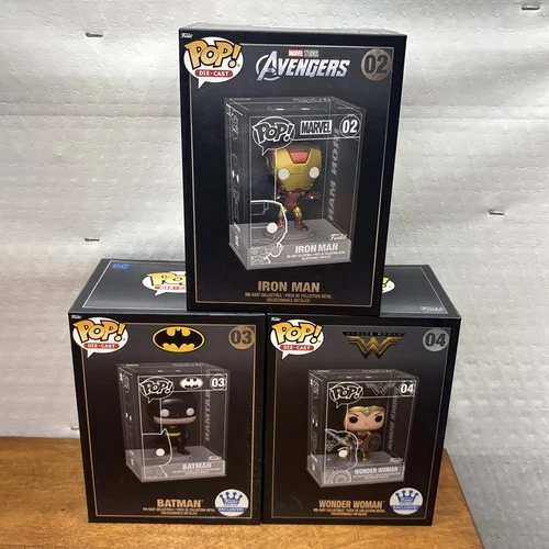 Funko Pop Diecast 02 Iron Man Sealed 03 Batman Open 04 Wonder Woman Sealed