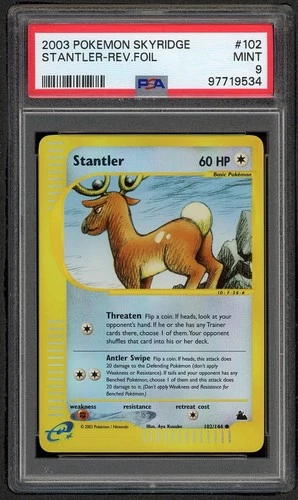 Pokemon PSA 9 Stantler Skyridge Reverse Holo Foil Mint 102/144