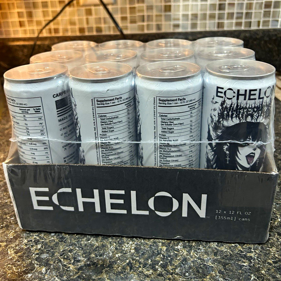 Goth Girl Spit Echelon 12Pack Carpe Noctem Energy Drink No Sugar 200Mg Caffeine