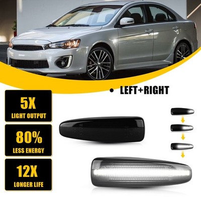 Smoke Sequential LED Side Marker Lights For Mitsubishi Lancer Outlander 08-17