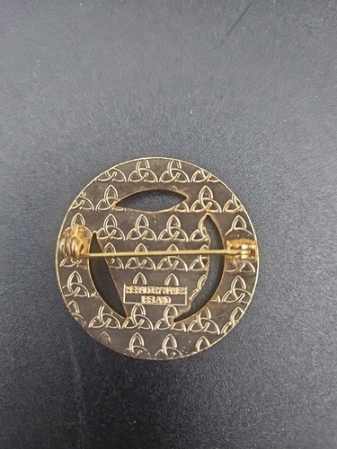 Vintage Heraldry Names Ireland Enamel Celtic Knot Harp Brooch Pin - Picture 2 of 5