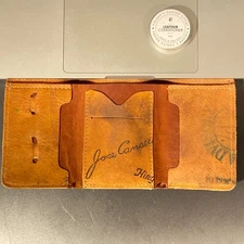 New FC GOODS Trifold Wallet with Gold Foil Logo / Vintage Baseball Glove Leather