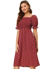 TOPLOT Dresses for Women Knee Length with Floral Print