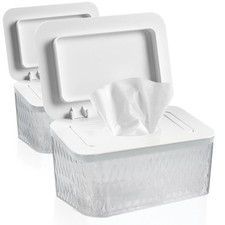 2 Pack Baby Dispenser Wipe Holder - Larger Capacity Wet Wipe Dispenser Box Co...