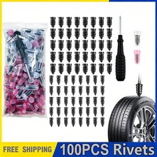 100PCS Tire Repair Screws Kit With Screwdriver 3 Sizes Rubber Plugs Flat Tires