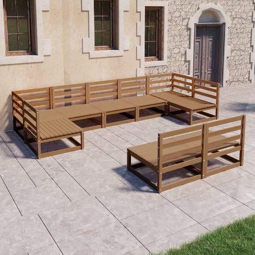 Garten Lounge Set Gartenmöbel Sofa Sitzgruppe 9-tlg. Massivholz Kiefer vidaXL - Bild 4 von 56