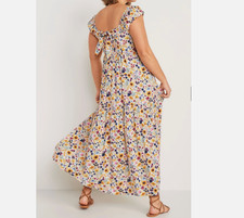 Old Navy Floral Tiered All Day Cut Out Smocked Maxi Dress Medium