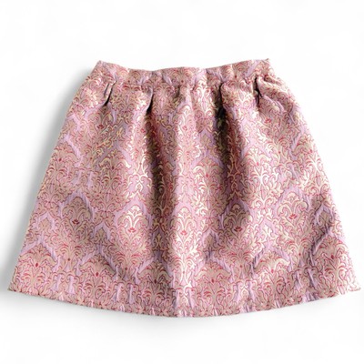 PEEK Skirt Light Pink Gold Metallic Floral Damask Brocade Party Wedding Girls 10