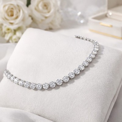 Neu mit Etikett Moissanit Tennisarmband mit Sterlingsilber, 4,00 ct, 7 Zoll