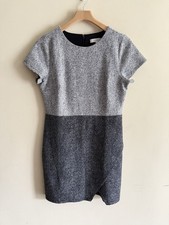 Loft Speckled Tweed Short Sleeve Sheath Dress Gray/Black Size 10