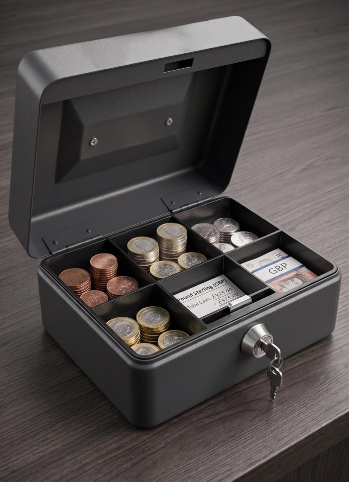 Requisae Requisite Needs Metal Money Box Tin 6 Steel Cash Safe Box Petty Cash ...
