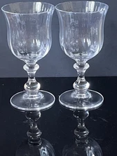 Mikasa French Countryside Crystal Goblet Iced Tea Glass Water 6 7/8"  Set 2 