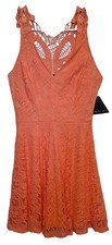 Vtg 80s Style Peach Lace Prom Dress/Mini Dress 2/4 NWT