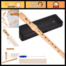 2-Piece Baroque Soprano Recorder C Key with Case - Musical Instrument for Beginn