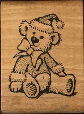 All Night Media Christmas Teddy Bear Rubber Stamp