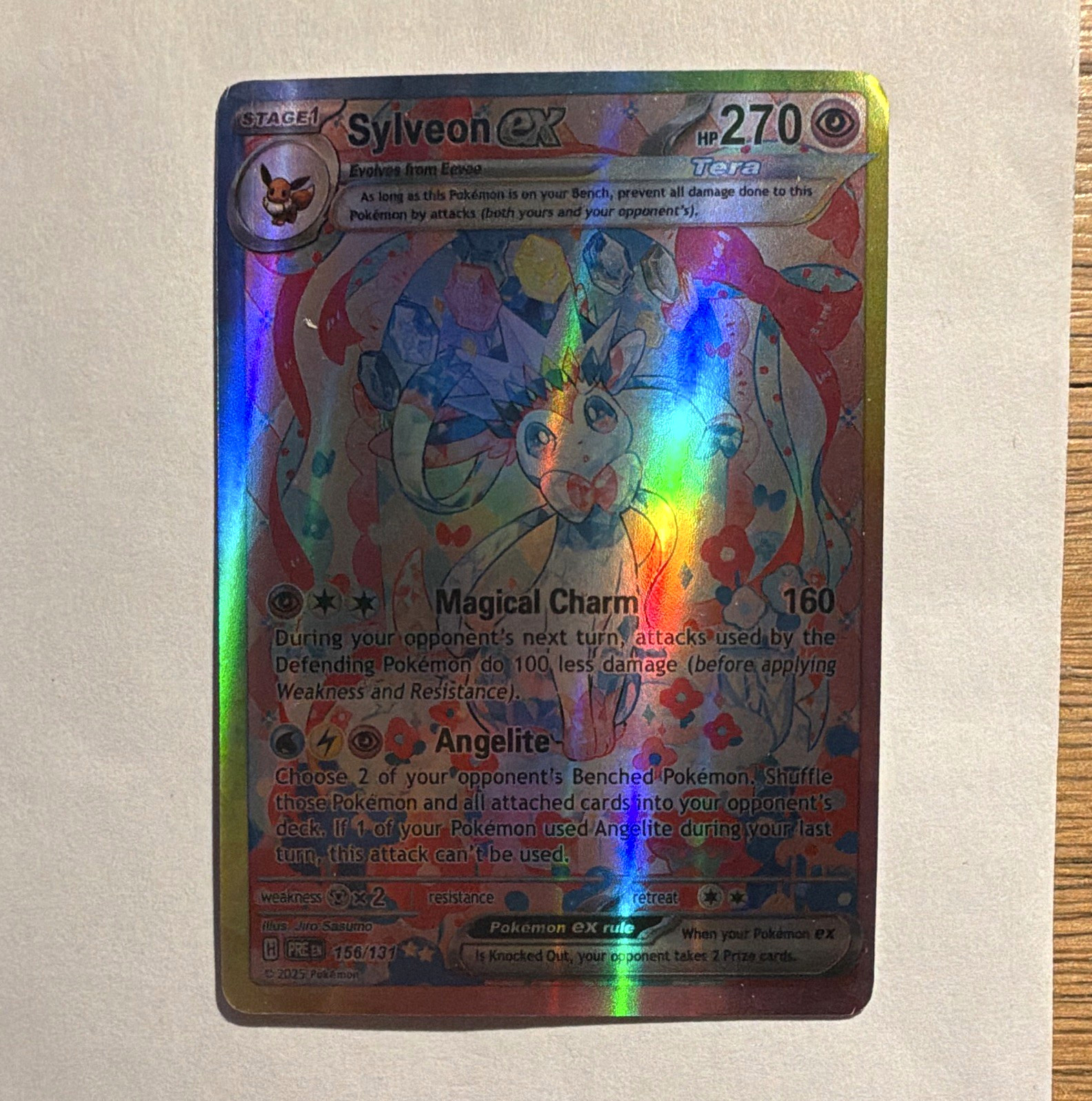 Pokemon Sylveon ex 156/131 Prismatic Evolutions Secret Rare Full Art Holo 2025