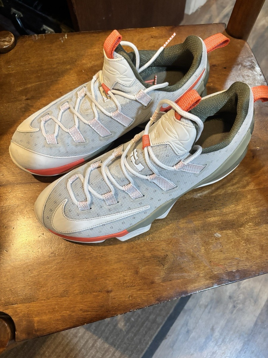 Nike LeBron XIII 13 Low, Men's Size Olive Turf Orange Off