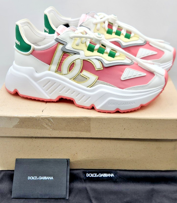 Dolce Gabbana Daymaster DG Women's Pink/White/Green Sneakers EU40