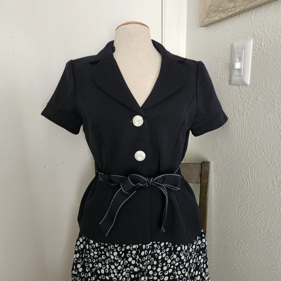 De Colección Dressbarn Conjunto de 2 Piezas Blusa Chaqueta y Falda Conjunto Azul Mujer 10 Usado en Excelente Condición Foto 2 de 4