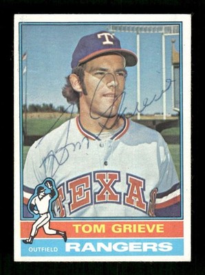 1976 Topps #106 Tom Grieve signed autograph  EX, ballpoint EAA1 BXCP71